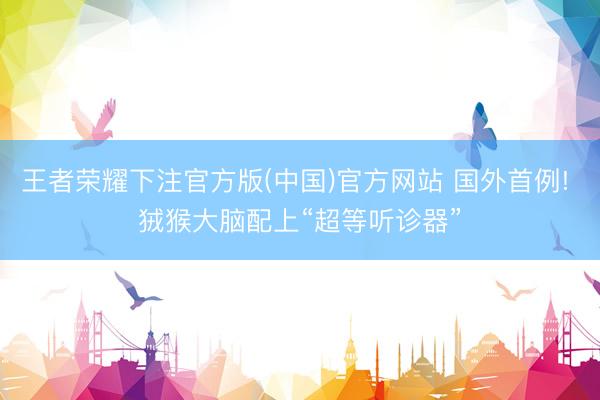 王者荣耀下注官方版(中国)官方网站 国外首例! 狨猴大脑配上“超等听诊器”