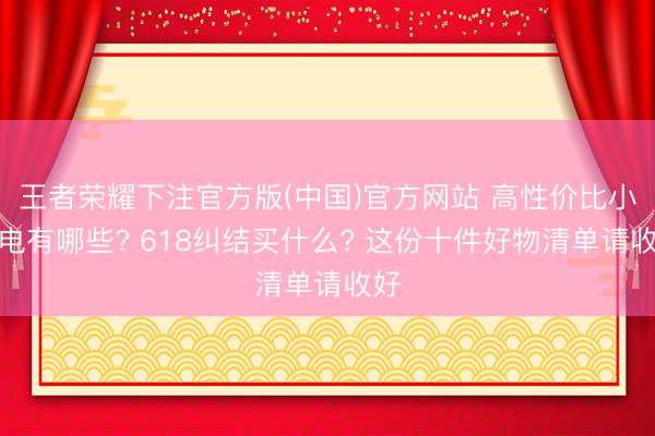 王者荣耀下注官方版(中国)官方网站 高性价比小家电有哪些? 618纠结买什么? 这份十件好物清单请收好