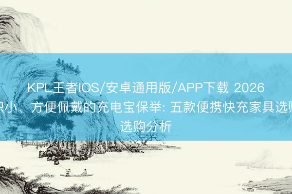 KPL王者IOS/安卓通用版/APP下载 2026年体积小、方便佩戴的充电宝保举: 五款便携快充家具选购分析