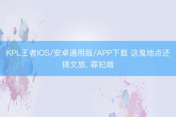 KPL王者IOS/安卓通用版/APP下载 这鬼地点还搞文旅， 罪犯哦