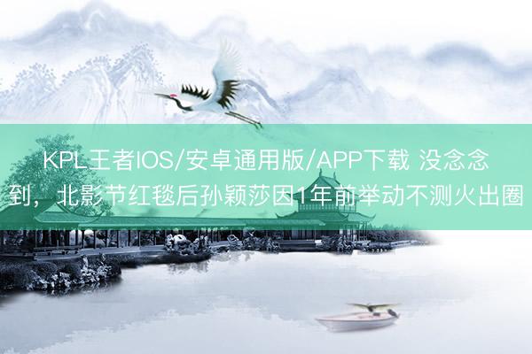 KPL王者IOS/安卓通用版/APP下载 没念念到，北影节红毯后孙颖莎因1年前举动不测火出圈