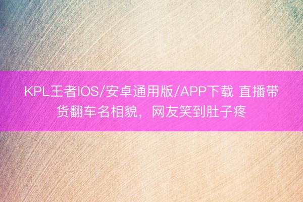 KPL王者IOS/安卓通用版/APP下载 直播带货翻车名相貌，网友笑到肚子疼